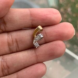 10kt Gold Two Toned Diamond Pendant